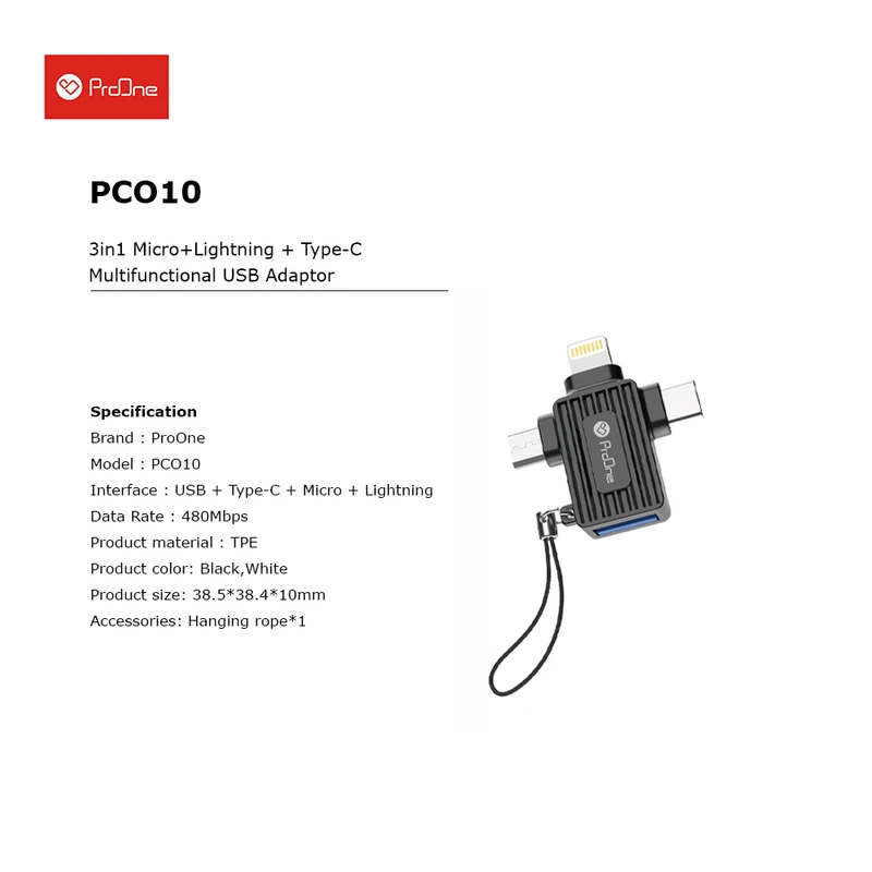 مبدل OTG سه کاره پرووان مدل PCO10 - Image 2