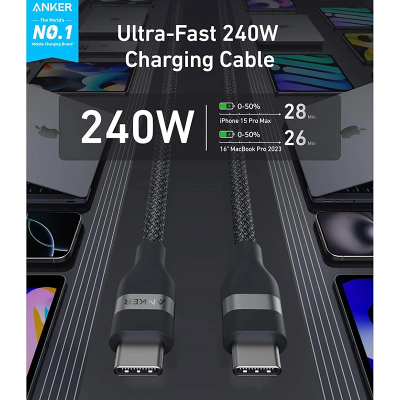 کابل 180سانتی متر USB-C به USB-C انکر - Image 2