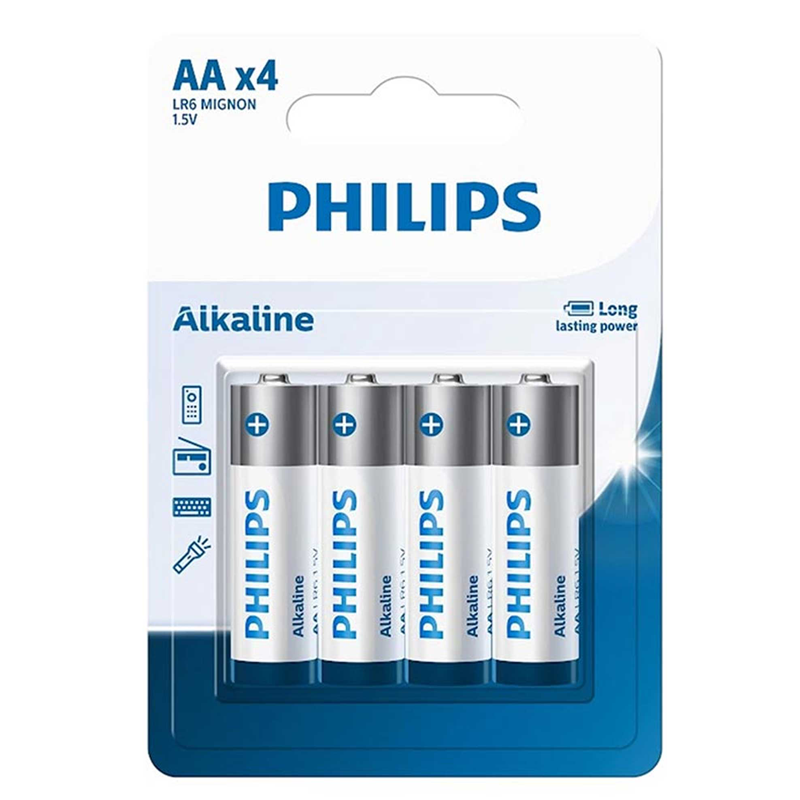 باتری قلمی 4 عددی فیلیپس مدل Philips | Power Alkaline