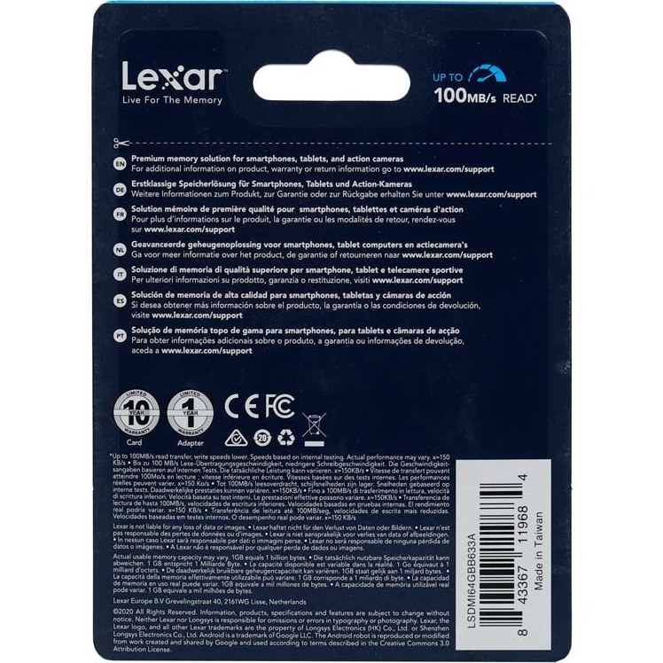 رم میکرو لکسار مدل Blue Series با ظرفیت 64 گیگابایت - Image 2