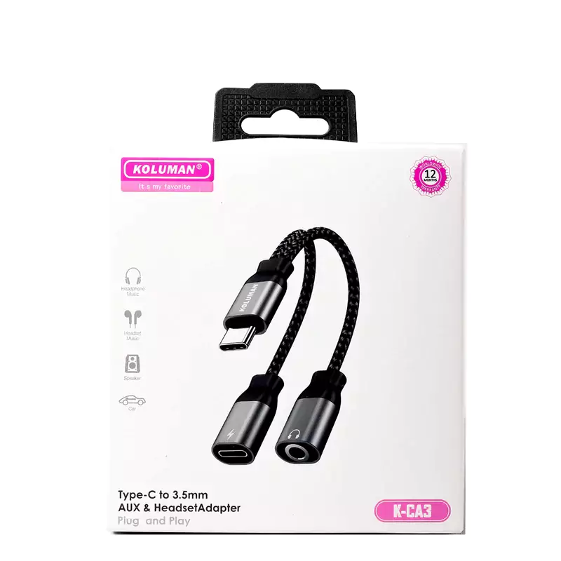 مبدل USB-C به USB-C / AUX کلومن مدل Koluman | K - CA3 - Image 2