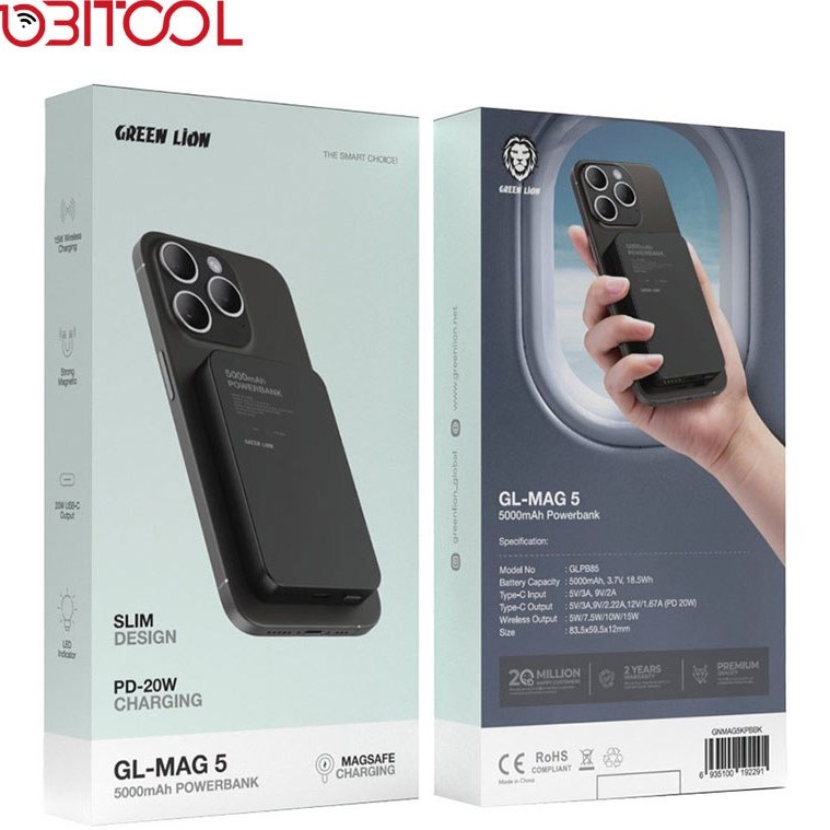 پاوربانک گرین لاین مدل GL-MAG 5 ظرفیت 5000میلی آمپر - Image 4