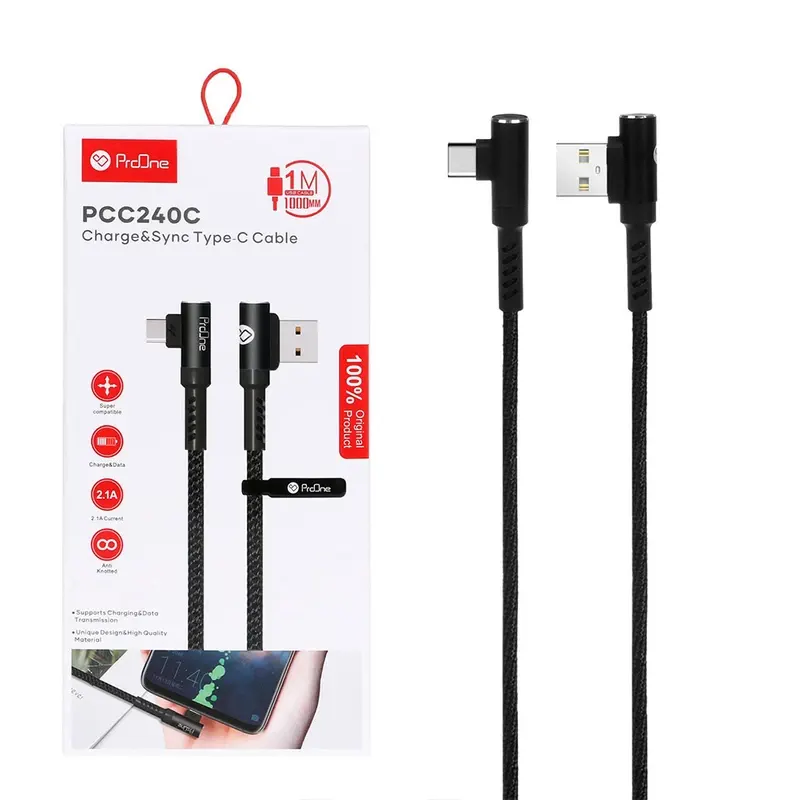 کابل تبدیل USB به USB-C پرووان مدل PCC240C طول 1 متر | Proone - Image 3
