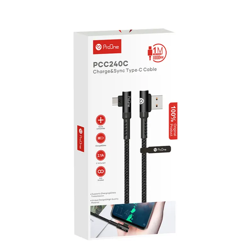 کابل تبدیل USB به USB-C پرووان مدل PCC240C طول 1 متر | Proone - Image 4