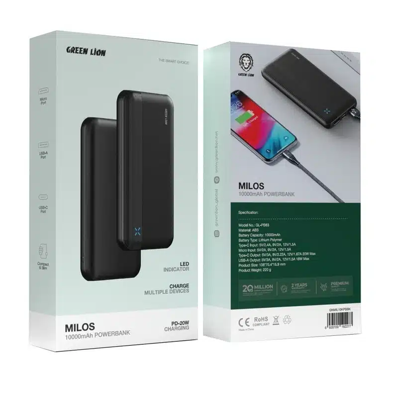 پاور بانک 20 وات گرین لاین مدل Milos ظرفیت 10000 - Image 3