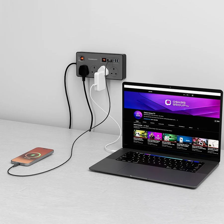 چندراهی برق هوشمند تایمر دار پاورولوژی Powerology 4AC 2990W Power Strip PD 20W PWC045 - Image 3