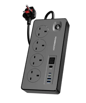 چندراهی برق هوشمند تایمر دار پاورولوژی Powerology 4AC 2990W Power Strip PD 20W PWC045